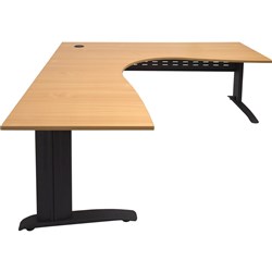 Rapid Span Corner Desk Workstation 1500 x 1500 x 700 Beech & Black