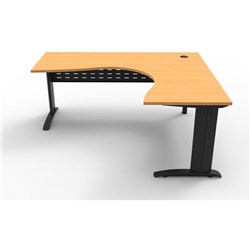 Rapid Span Corner Desk Workstation 1800 x 1500 x 700 Beech & Black