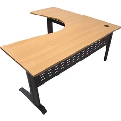 Rapid Span Corner Desk Workstation 1800 x 1800 x 700 Beech & Black
