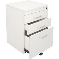 Rapid Span Mobile Pedestal 2 Drawer 1 File All White