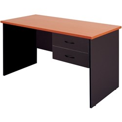 Logan Student Desk 1200W x 600mmD With 2 Drawers Beech & Ironstone