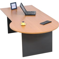 Logan Bulb End Desk 2100W x 1050mmD Beech & Ironstone
