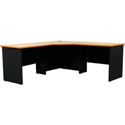 Logan Corner Desk/Workstation 1800W x 1800W x 600mmD Beech & Ironstone