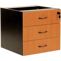 Logan Fixed Pedestal 3 Drawers Beech & Ironstone