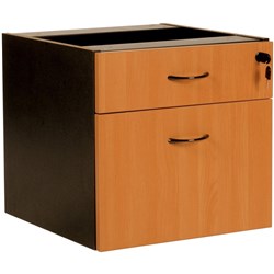 Logan Fixed Pedestal 1 Drawer 1 File Beech & Ironstone