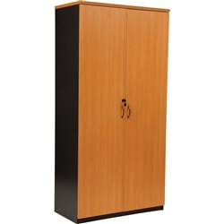 Logan Stationery Cupboard 1800H x 900W x 450mmD Beech & Ironstone