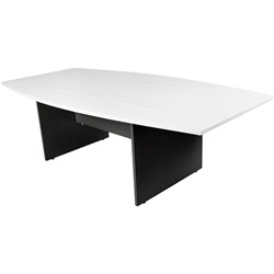 Logan Boardroom Table 2400W x 1200mmD White & Ironstone