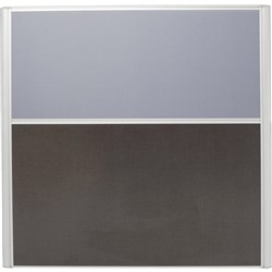Rapid Desk Divider Screen 1250Hx1200mmW Silver Frame Grey Fabric Charcoal Base
