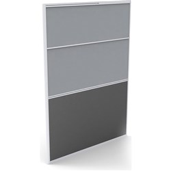 Rapid Desk Divider Screen 1650Hx1200mmW Silver Frame Grey Fabric Charcoal Base