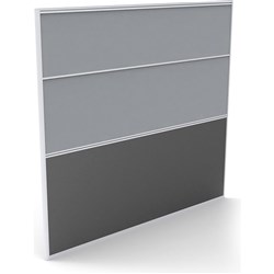 Rapid Desk Divider Screen 1650Hx1800mmW Silver Frame Grey Fabric Charcoal Base