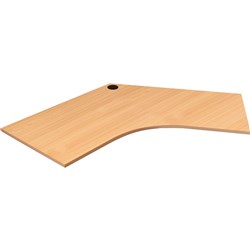 Rapid Malamine Desk Top Only  120deg 1200Wx1200Wx700mmD With Cable Port Beech