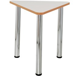Quorum Geometry Meeting Table 60 Degree Triangle 750mmW Chrome Legs Off White Top