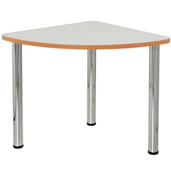 Quorum Geometry Meeting Table Quarter Round 750Wx750mmD Chrome Legs Off White Top