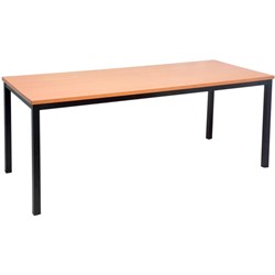 Rapidline Steel Frame Table 1800mmW x 900mmD Beech Top Black Frame