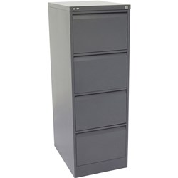 Go Steel 4 Drawer Filing Cabinet 1321Hx460Wx620mmD Graphite Ripple