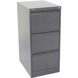 Go Steel 3 Drawer Filing Cabinet 1016Hx460Wx620mmD Graphite Ripple