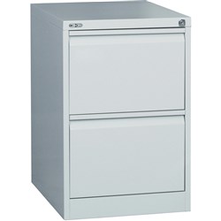 Go Steel 2 Drawer Filing Cabinet 705Hx460Wx620mmD Silver Grey