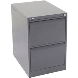Go Steel 2 Drawer Filing Cabinet 705Hx460Wx620mmD Graphite Ripple