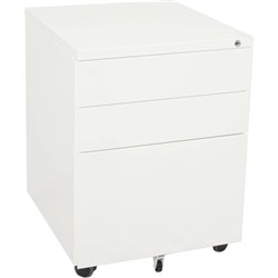 Go Steel Mobile Pedestal 2 Drawer 1 File White Satin