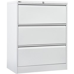 Go Steel Lateral Filing Cabinet 3 Drawer 1016Hx900Wx470mmD White