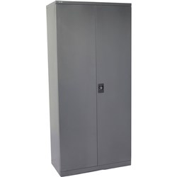 Go Steel Stationery Storage Cupboard 2000H x 910W x 450mmD Graphite Ripple