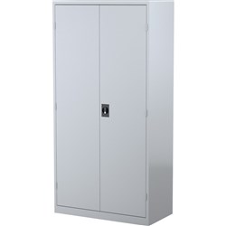 Steelco Steel Cupboard 1830H x 914W x 463mmD 3 Shelves Silver Grey