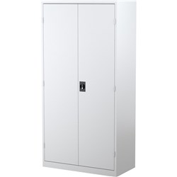 Steelco Steel Cupboard 1830H x 914W x 463mmD 3 Shelves White Satin