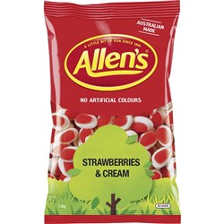 Allens Bulk Lollies Strawberries & Cream 1.3kg Pack