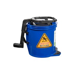 Cleanlink Plastic Mop Bucket Heavy Duty Wringer 16 Litres Blue