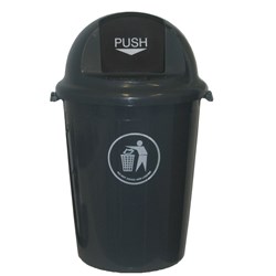 Italplast Heavy Duty Waste Bin With Swing Top Lid 80 Litres Grey
