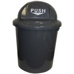 Cleanlink Circular Rubbish Bin with Bullet Lid 60 Litres Grey
