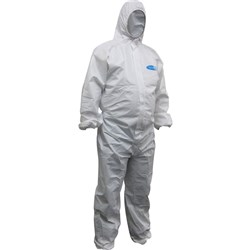 Maxisafe Koolguard Coveralls Disposable Laminated White Medium