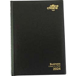 Office Choice Business Diary 2 Days To A Page A4 Black