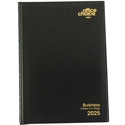 Office Choice Business Diary 2 Days To A Page A5 Black