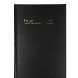 Collins Financial Year Diary A4 Day To Page 30min Black