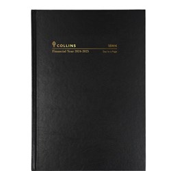 Collins Financial Year Diary A5 Day To Page Black