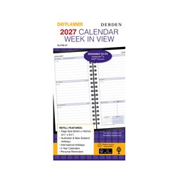 Debden Personal Organiser Refill Week To View 82X162mm Dayplanner
