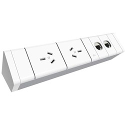 Rapid Power Rail 2 GPO + 2 Data 600mm Lead, D Splitter, Clamp