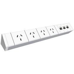 Rapid Power Rail 4 GPO + 3 Data 1000mm Lead, D Splitter, Clamp