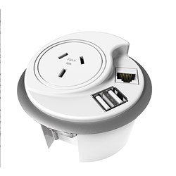 Rapid Indesk Module 1 GPO + 2 USB + Jack 150mm Lead