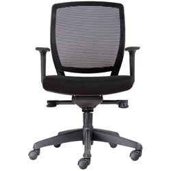 Hartley Task Chair Promesh Medium Back with Arms Black