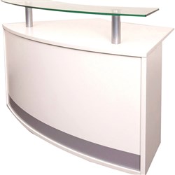 Modular Reception Counter Circular Shape With Glass Hob 935Hx1339Wx872mmD White