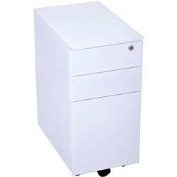 Go Steel Slim Mobile Pedestal 2 Drawer 1 File White