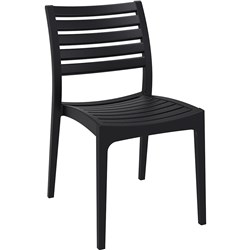 Ares Hospitality Dining Chair Indoor/Outdoor Use Stackable Black Polypropylene