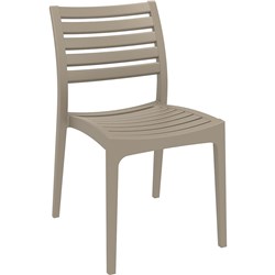 Ares Hospitality Dining Chair Indoor/Outdoor Use Stackable Taupe Polypropylene