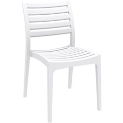 Ares Hospitality Dining Chair Indoor/Outdoor Use Stackable White Polypropylene