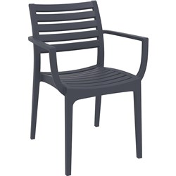 Artemis Hospitality Dining Chair With Arms Indoor/Outdoor Use Antracite Polypropylene