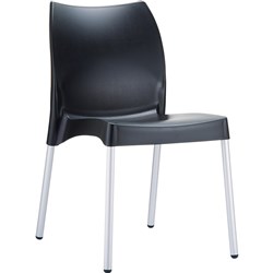 Vita Hospitality Dining Chair Aluminium Legs Indoor/Outdoor Use Black Polypropylene