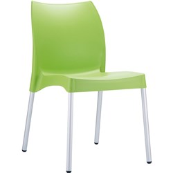 Vita Hospitality Dining Chair Aluminium Legs Indoor/Outdoor Use Green Polypropylene