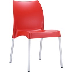 Vita Hospitality Dining Chair Aluminium Legs Indoor/Outdoor Use Red Polyproplylene